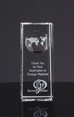 Crystal Award with Recessed Globe 15C